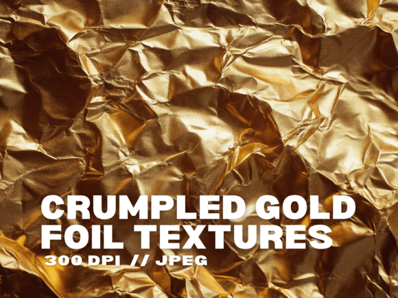 10 Crumpled Gold Foil Textures