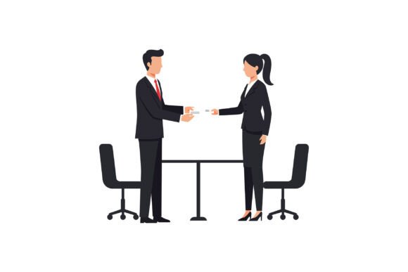 Business People Exchanging Cards in Mini