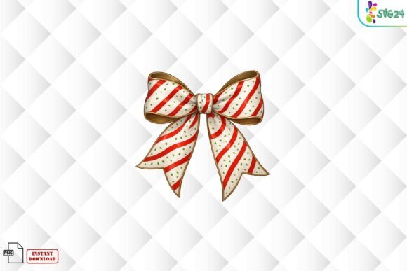 Candy Stripe Christmas Bow PNG: A Festive Digital Design for Holiday Projects