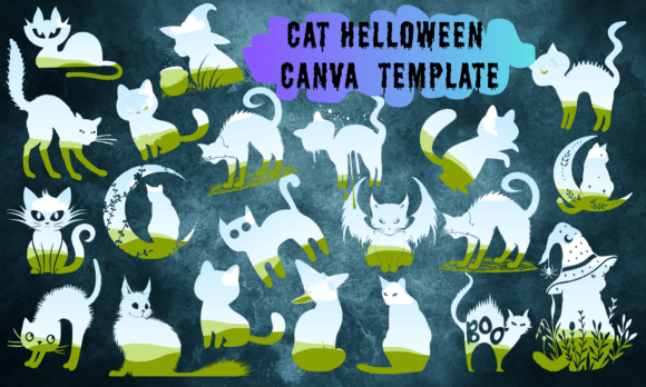 Cat Halloween Canva Template