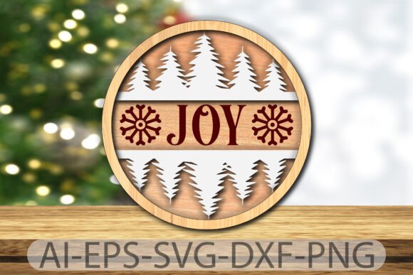 Christmas Ornament with Laser-Cut Joy