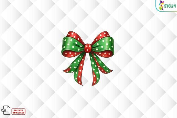 Christmas Polka Dot Bow PNG