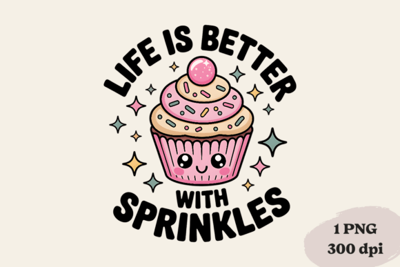 Cute Cupcake Sublimation PNG