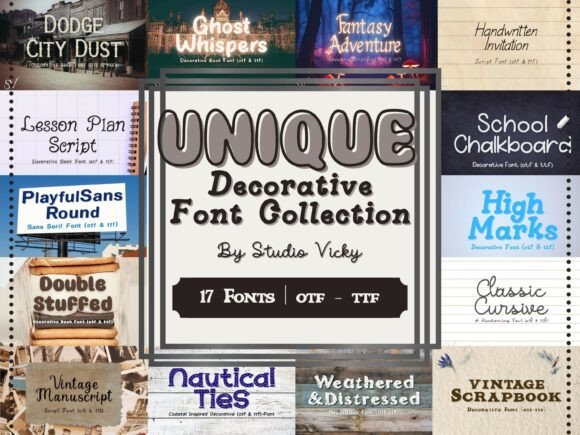 Decorative Font Bundle Hand Drawn Fonts: Elevate Your Creative Projects with Unique Typography