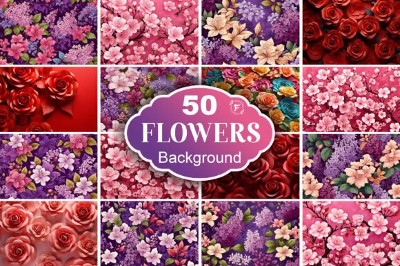 Enhance Your Creative Projects with the Flowers Background Bundle
