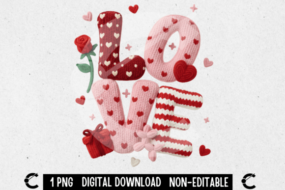 Faux Yarn Crochet Love Valentine s Day