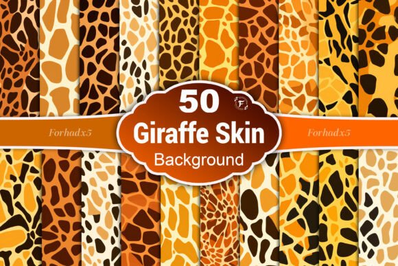 Giraffe Skin Print Digital Paper