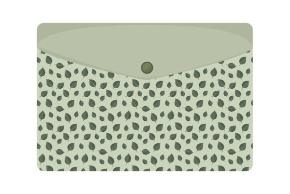 Green Envelope with Foliage Pattern