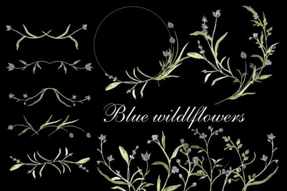 Hand Painted Blue Wildflower Clipart PNG: A Versatile Design Resource