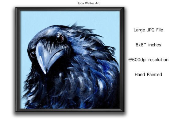 Hand Painted Crow Portrait Painting: A Strategic Artistic Asset