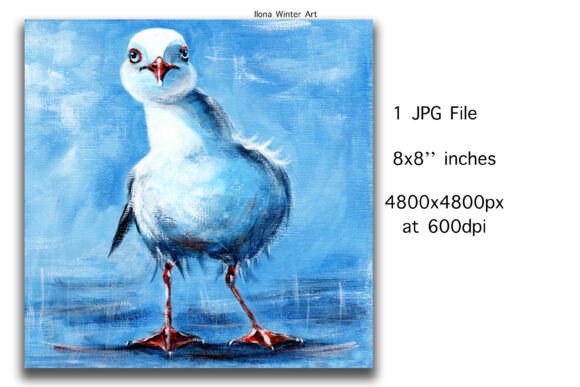 Hand Painted Seagull Oil Artwork: A Unique Addition to Creative Projects