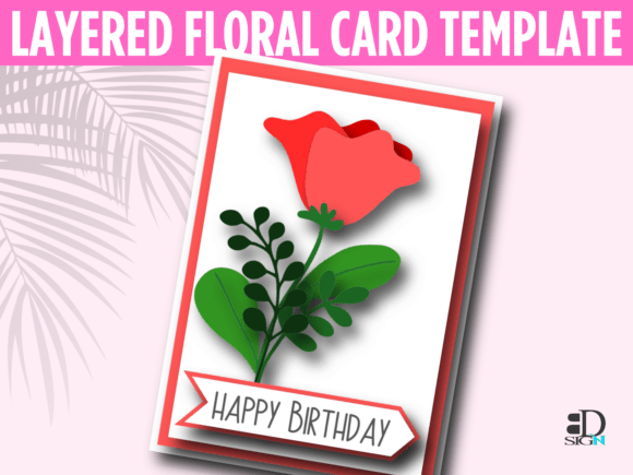Layered Floral Card Template 6 Greetings