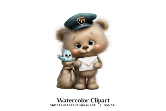 Post Bear Blue Bird Clipart: A Whimsical Addition to Your Creative Projects
