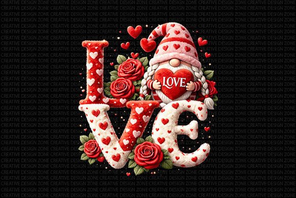 Valentine Gnome LOVE PNG: A Whimsical Design for Romantic Creations