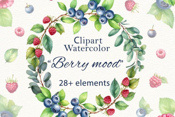 Watercolor Berries Clipart