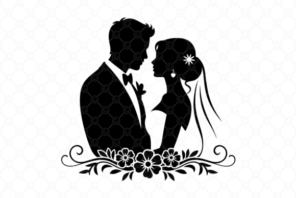 Wedding Couple Silhouette SVG, 008: A Strategic Design for Timeless Wedding Projects